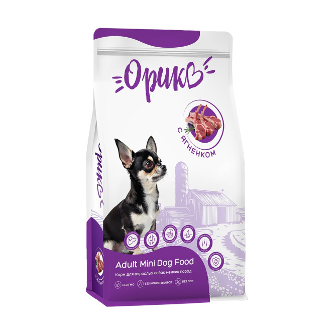 Орико сухой корм для взрослых собак мелких пород с ягненком - 2,5 кг