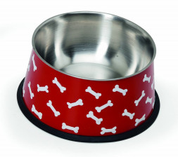 Camon миска для собак стальная с тиснением, 500 мл, красная