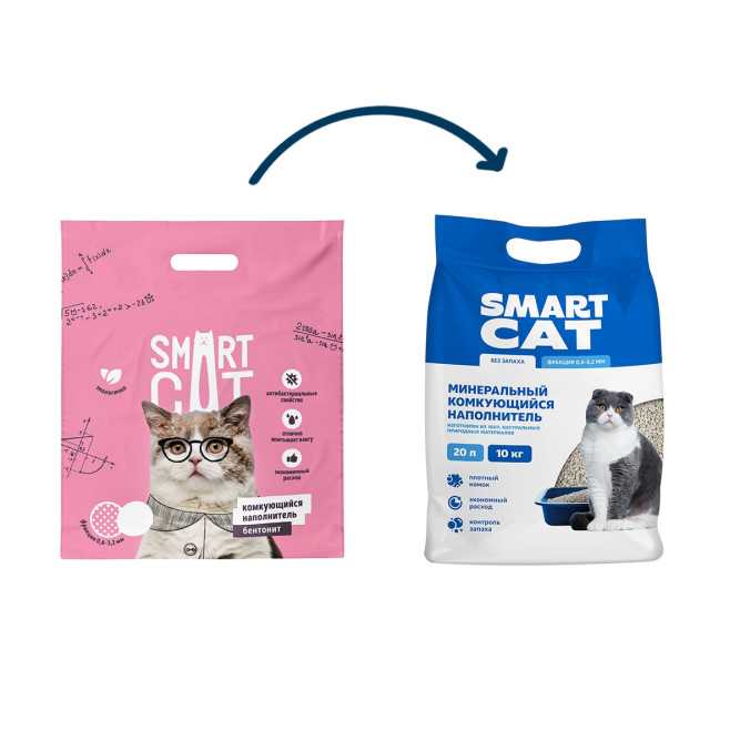 Smart Cat комкующийся наполнитель для кошачьего туалета из бентонита - 20 л (10 кг)