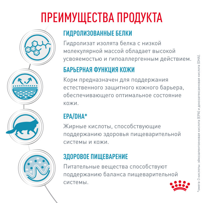 Royal Canin Hypoallergenic DR25 сухой корм для кошек при пищевой аллергии и пищевой непереносимости - 500 г