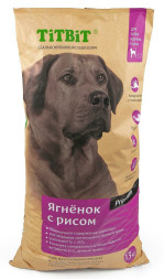 TiTBiT сухой корм для собак крупных пород с ягненком и рисом - 13 кг