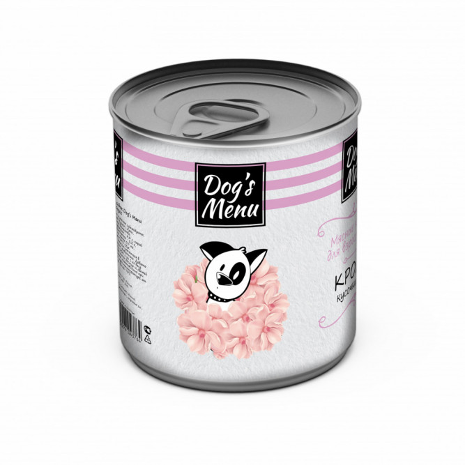 Dog`s Menu влажный корм для взрослых собак с кроликом кусочки в соусе в консервах - 750 г х 6 шт