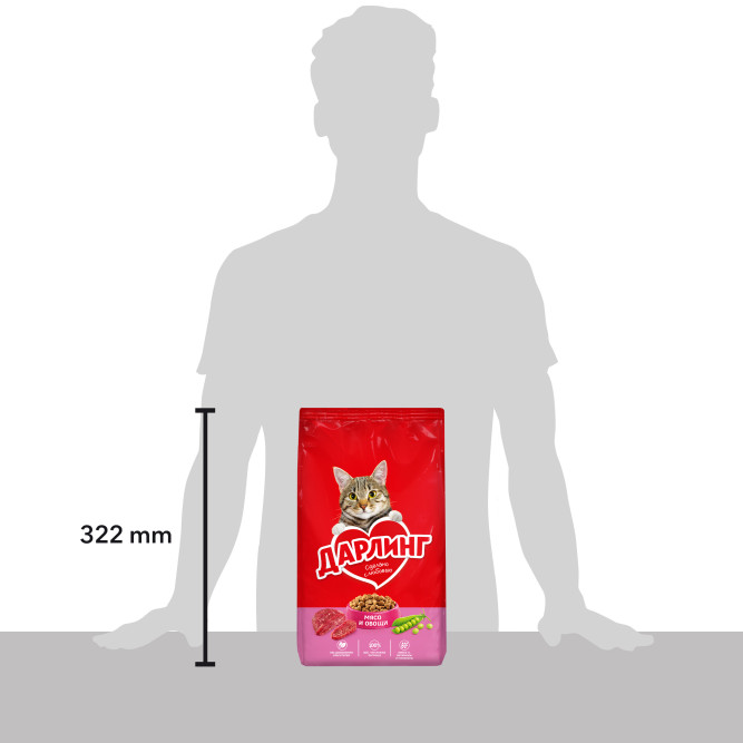 Дарлинг сухой корм для взрослых кошек с мясом и овощами - 1,75 кг