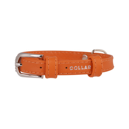 Ошейник Collar Glamour без украшений ширина 12 мм, длина 21-29 см оранжевый