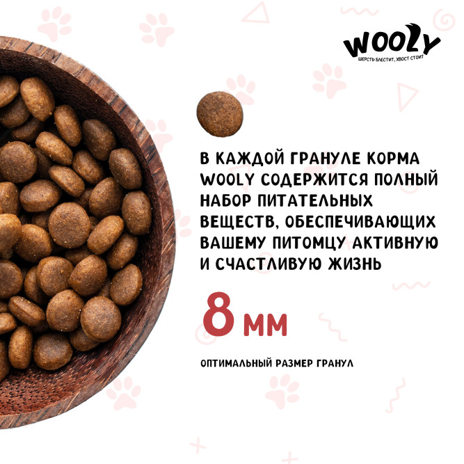 WOOLY сухой корм для взрослых кошек с курицей - 2 кг