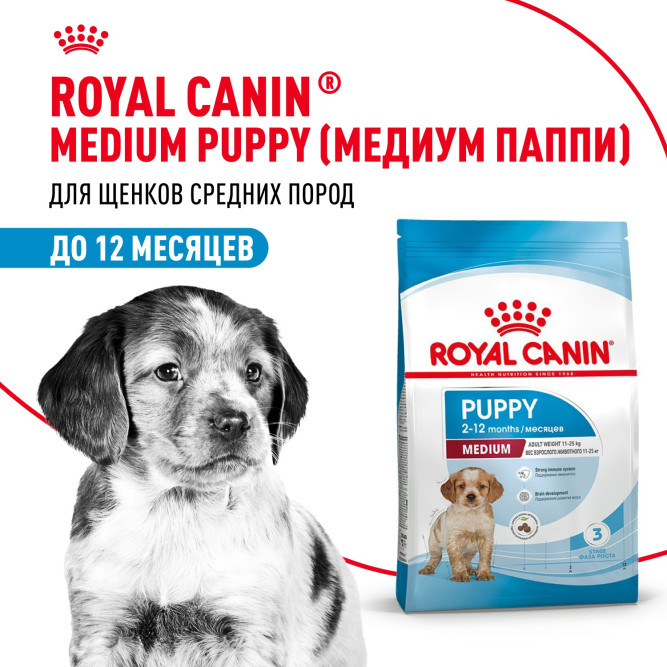 Royal Canin Medium Puppy сухой корм для щенков средних пород с птицей - 3 кг