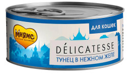 Мнямс Delicatesse влажный дополнительный корм для кошек тунец в нежном желе, в консервах - 70 г х 24 шт
