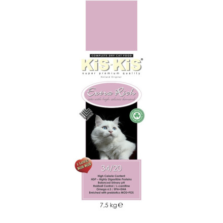 KiS - KiS Extra Rich корм для кошек с привередливым и чувствительным пищеварением - 7,5 кг