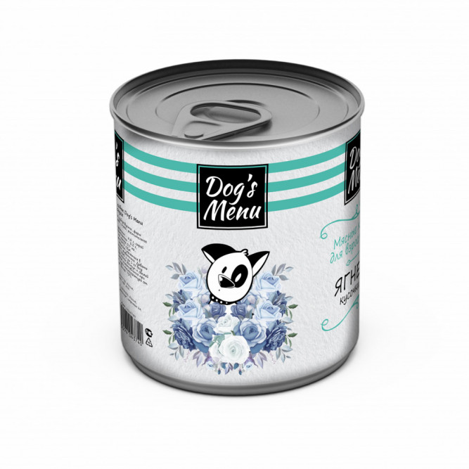 Dog`s Menu влажный корм для взрослых собак с ягненком кусочки в соусе в консервах - 750 г х 6 шт