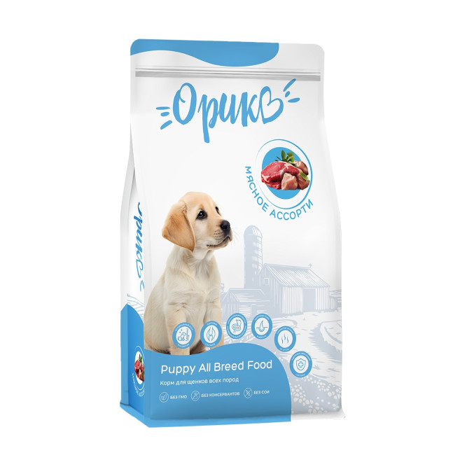 Орико сухой корм для щенков всех пород, мясное ассорти - 2,5 кг