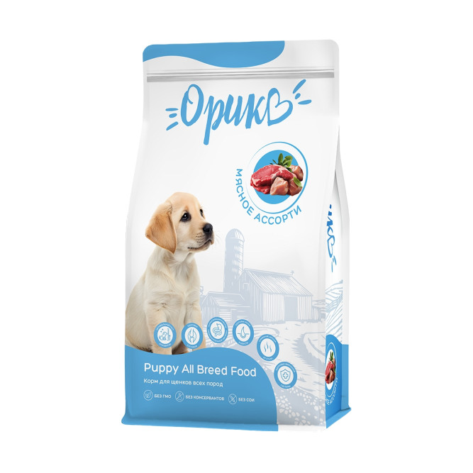 Орико сухой корм для щенков всех пород, мясное ассорти - 2,5 кг