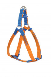 Camon шлейка для собак регулируемая двухцветная, оранжевый/синий, 1х25/40 см