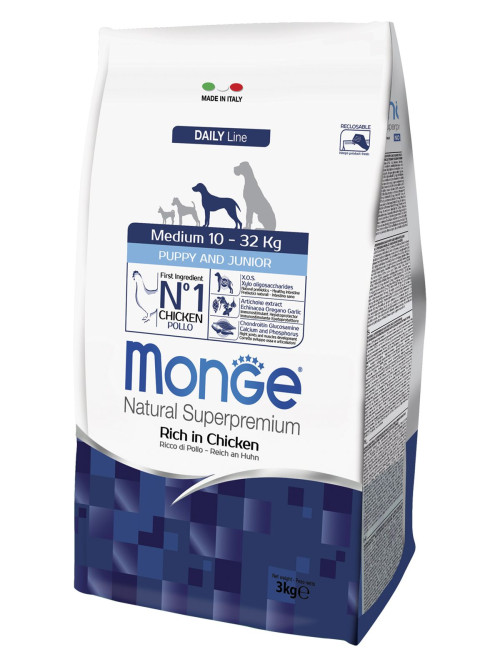 Monge Dog Medium Puppy&amp;Junior сухой корм для щенков средних пород с курицей 3 кг