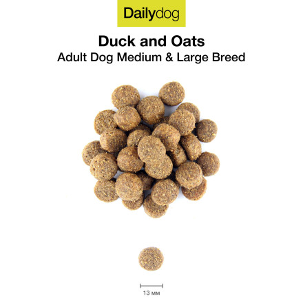 Сухой корм Dailydog Adult Medium Large Breed для собак средних и крупных пород с уткой и овсом - 20 кг