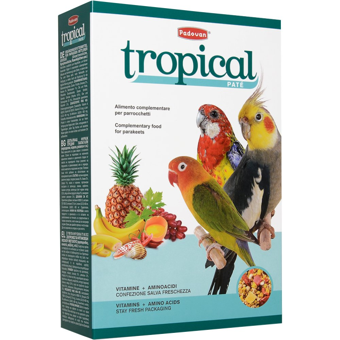 Padovan Tropical patee корм для средних попугаев комплексный фруктовый - 700 г