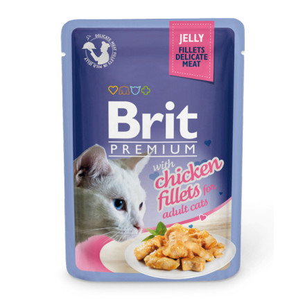 Brit Premium Jelly влажный корм для взрослых кошек в форме кусочков из филе курицы - 85 г