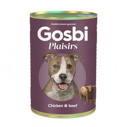 Gosbi Plaisirs влажный корм для взрослых собак с курицей и говядиной - 400 г