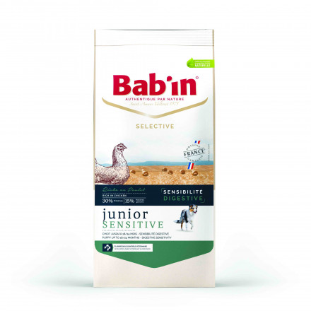 Babin Selective Junior Sensitive сухой корм для щенков с 18 до 24 месяцев с чувствительным пищеварением с курицей - 3 кг