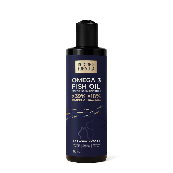 DOCTOR'S FORMULA масло дикой сардины для кошек и собак - 250 мл