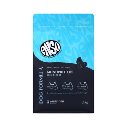 ENSO Dog Formula Monoprotein сухой корм для взрослых собак мелких и миниатюрных пород со свежей белой рыбой и добавлением брокколи - 1,5 кг