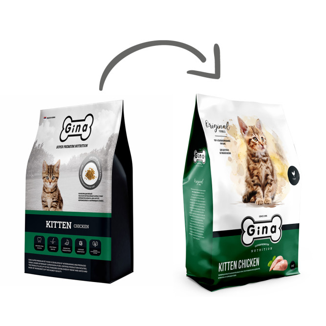 Gina Kitten Chicken сухой корм для котят с курицей - 3 кг