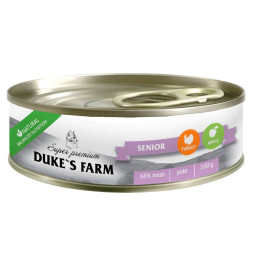 Duke's Farm влажный корм для пожилых кошек, паштет индейка, яблоко, в консервах - 100 г х 24 шт