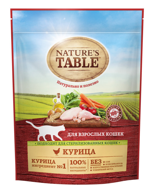 Nature’s Table сухой корм для кошек с курицей - 650 г