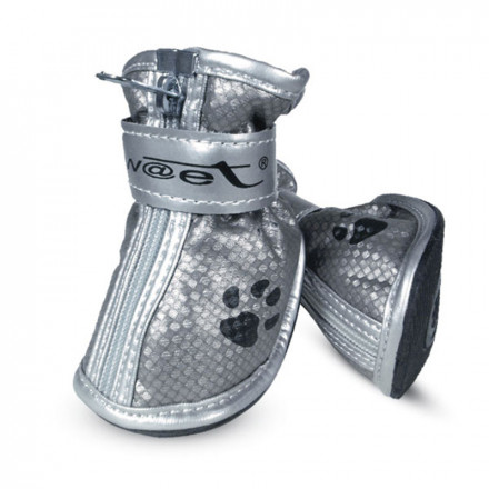 Triol ботинки для собак серебряные с лапками - размер 3, 50х40х50 мм, 4 шт