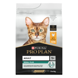 Pro Plan Cat Adult Optirenal сухой корм для взрослых кошек с курицей - 3 кг