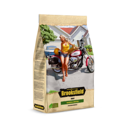 Brooksfield Low Grain Adult Cat Hairball Control Beef сухой корм для взрослых кошек, препятствующий образованию комочков шерсти в желудке, с говядиной и рисом - 2 кг