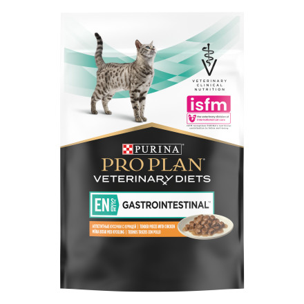 Purina Pro Plan Veterinary Diets EN ST/OX Gastrointestinal диетический влажный корм для кошек при расстройствах пищеварения, с курицей - 85 г х 10 шт