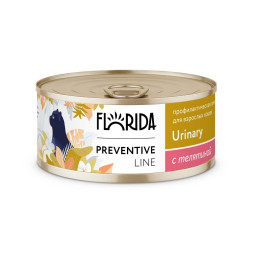 Florida Preventive Line Urinary консервы для кошек при профилактике мочекаменной болезни, с телятиной - 100 г x 24 шт