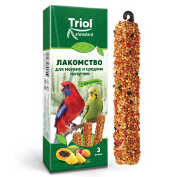 Triol Standard лакомство для мелких и средних попугаев с фруктами - 80 г (3 шт)