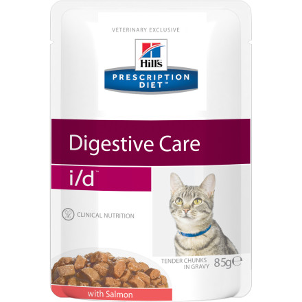 Hills Prescription Diet i/d Digestive Care влажный диетический корм для кошек для поддержания здоровья ЖКТ с лососем - 85 г