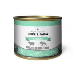 Duke's Farm влажный корм для пожилых собак, паштет из ягненка с лосем, в консервах - 200 г х 24 шт