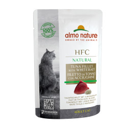 Almo Nature HFC Natural Tuna and Whitebait паучи для взрослых кошек с филе тунца и сардинками - 55 г х 24 шт