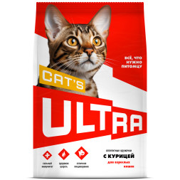 Ultra полнорационный сухой корм для взроcлых кошек, с курицей - 1,5 кг