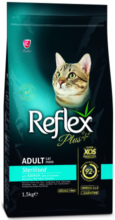 Reflex Plus Sterilised Adult Cat Food Salmon сухой корм для стерилизованных кошек, с лососем - 1,5 кг