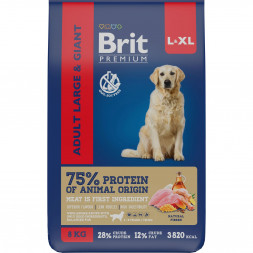 Brit Premium Dog Adult Large and Giant сухой корм для взрослых собак крупных и гигантских пород с курицей - 8 кг