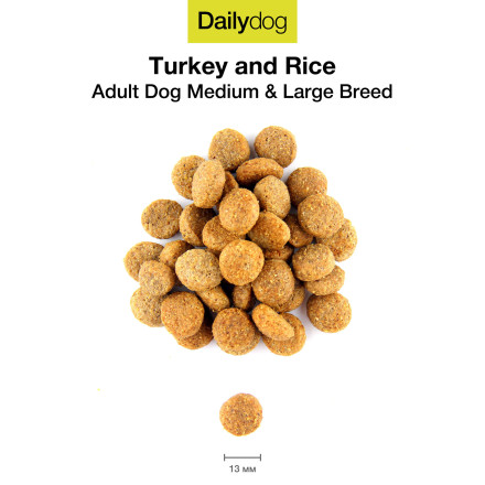 Сухой корм Dailydog Adult Medium Large Breed Low Calorie Turkey and Rice для собак средних и крупных пород с индейкой и рисом - 12 кг