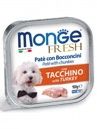 Monge Dog Fresh влажный корм для взрослых собак с индейкой в ламистере 100 г (32 шт в уп)