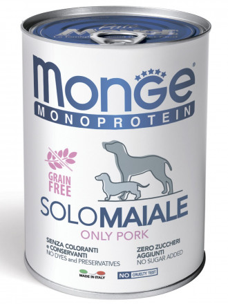 Monge Dog Monoprotein Solo влажный корм для взрослых собак с уткой в консервах 400 г (24 шт в уп)