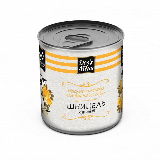 Dog`s Menu влажный корм для взрослых собак шницель куриный в консервах - 750 г х 6 шт