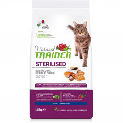Trainer Natural Cat Sterilised Adult сухой корм для стерилизованных кошек с лососем - 1,5 кг