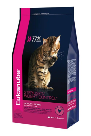 Сухой корм Eukanuba Adult Sterilised Weight Control для стерилизованных кошек и кошек с ожирением - 400 г