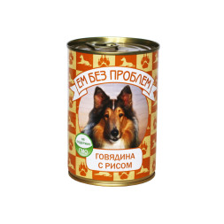 Ем без проблем влажный корм для собак с говядиной и рисом, в консервах - 410 г х 20 шт