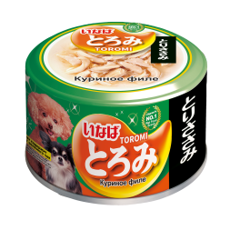 Inaba Toromi влажный корм для взрослых собак с куриным филе, в консервах - 80 г х 24 шт