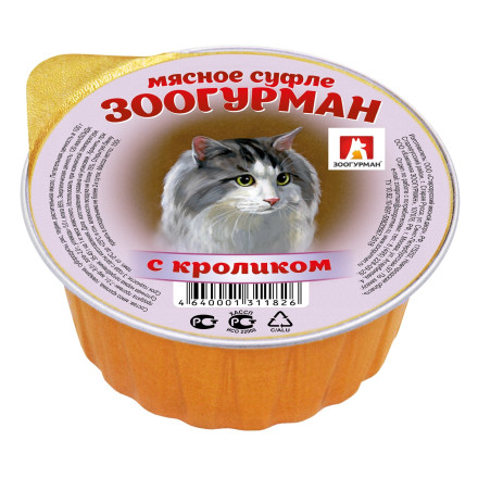 Зоогурман влажный корм для взрослых кошек с кроликом - 100 г