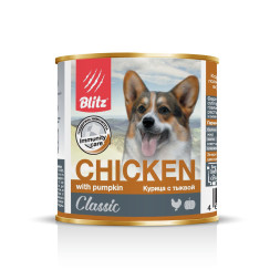 Blitz Adult Dog влажный корм для взрослых собак с курицей и тыквой в консервах - 750 г (12 шт)
