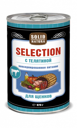 Solid Natura Selection Телятина влажный корм для щенков жестяная банка 0,97 кг (6 шт в уп)